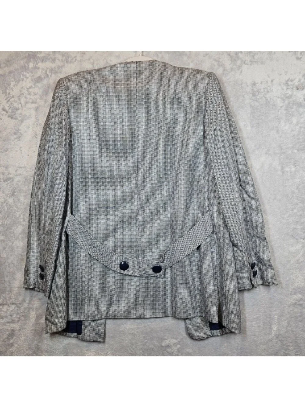 Bankers Club skirt suit Womens 8 black white tweed jacket midi skirt career
